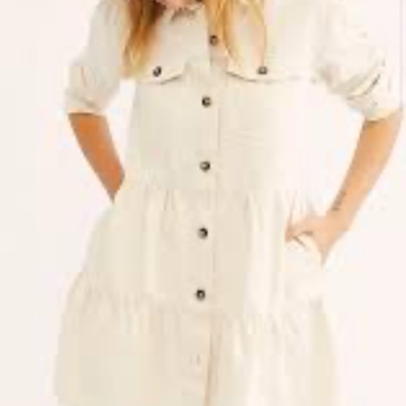 nicole long sleeve button front denim mini shirt dress